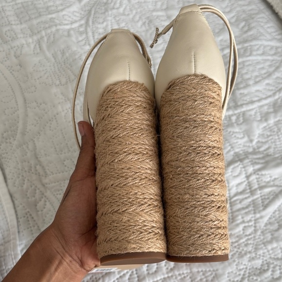 NWT SAM EDELMAN Kade ankle strap espadrille platform sandal beige size 8.5 - Picture 7 of 10